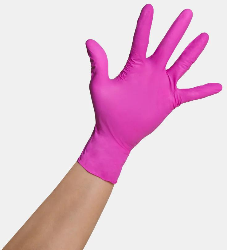 Pink Paws Nitrile Gloves Small