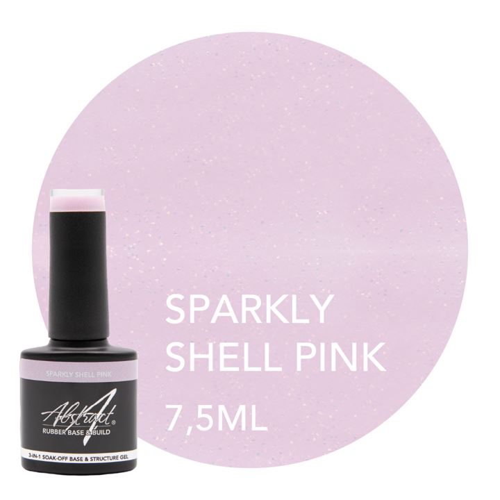 Rubber Base & Build - 3-In-1 BIAB - SPARKLY SHELL PINK 7.5ml (Sparkly)