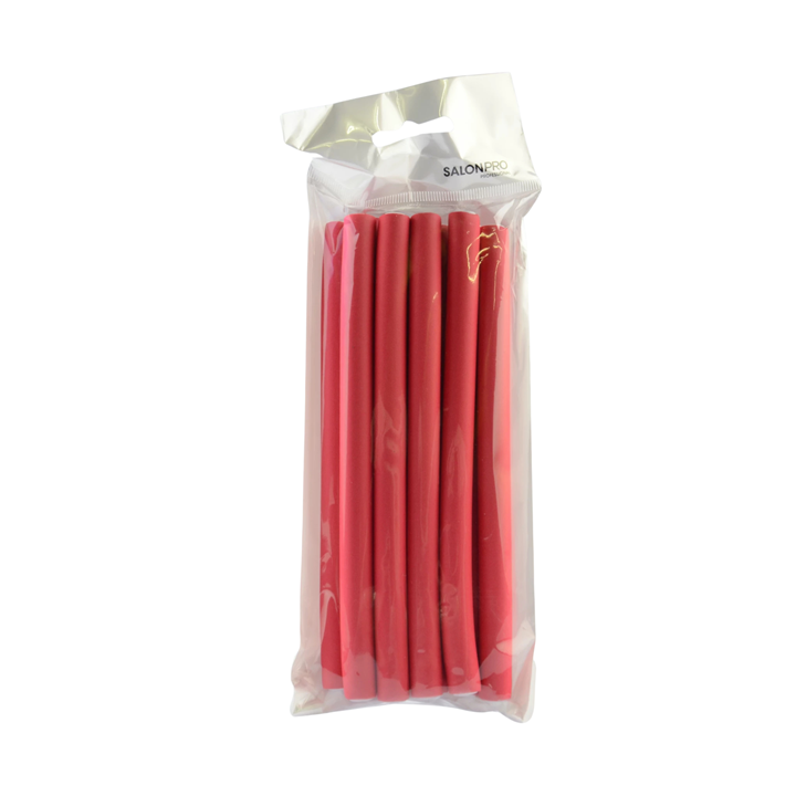 Bigoudis Flexibles Rouge 12x180MM 10Pc