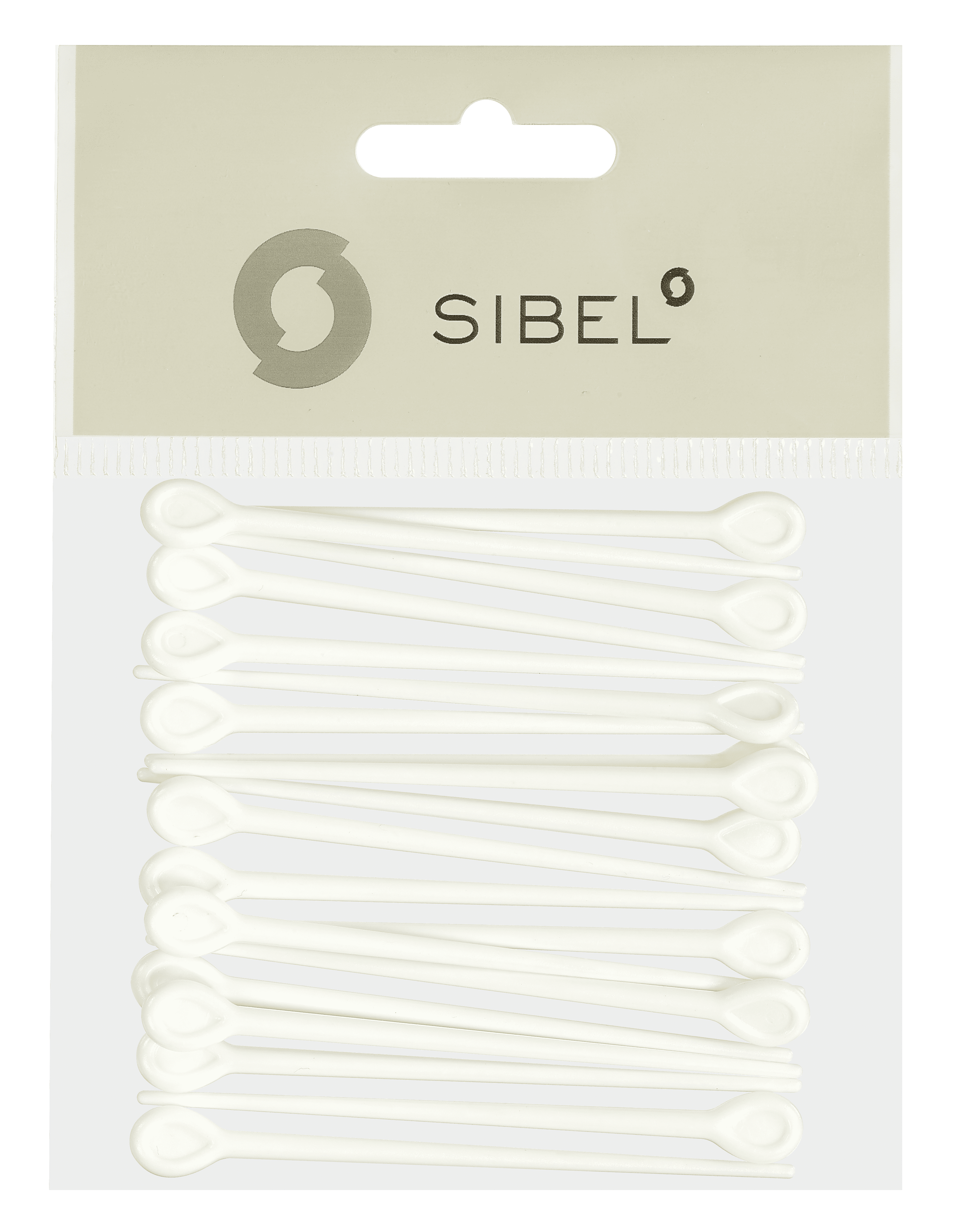 Pin pour bigoudis en plastique Blanc 20pcs