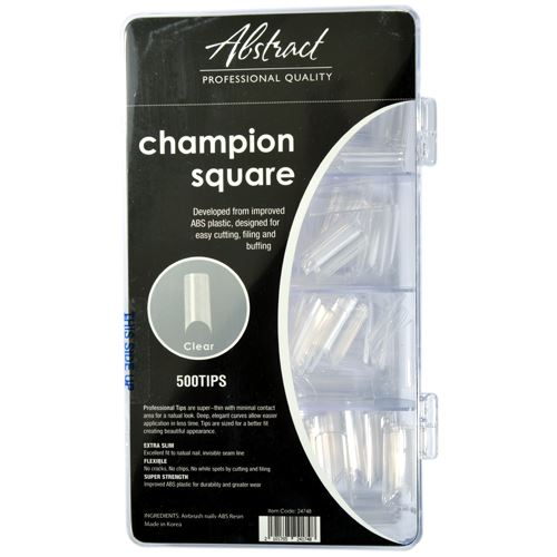 Champion Square Clear Tips (500pcs/box) | Abstract
