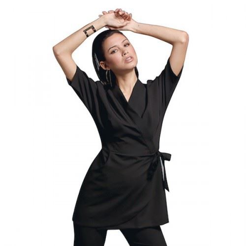 Kimono NOIR col v manches fendues XS