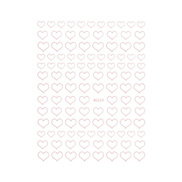 Nail Art Sticker HEARTS ROSE
