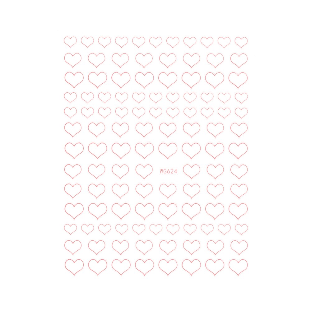 Nail Art Sticker HEARTS ROSE