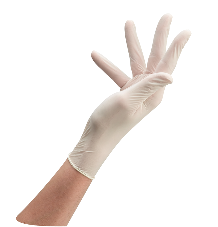 Gants jetables en latex blanc L 100pcs
